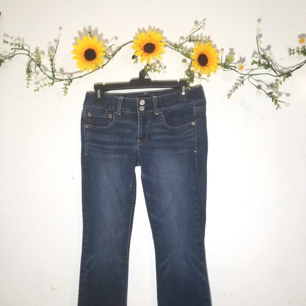 American Eagle Artist flare dark blue jeans